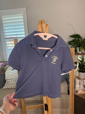 John Galt St. George London Blue Polo Shirt | Oversized